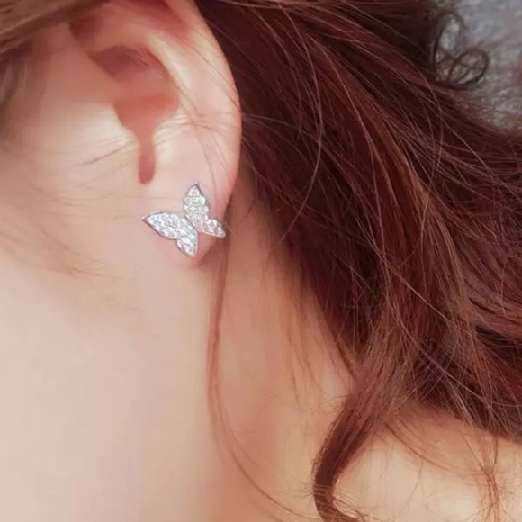 Sterling Silver 925 Butterfly 🦋 Stud Earrings - Picture 3 of 4